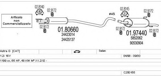 MTS C250155005274 Exhaust System